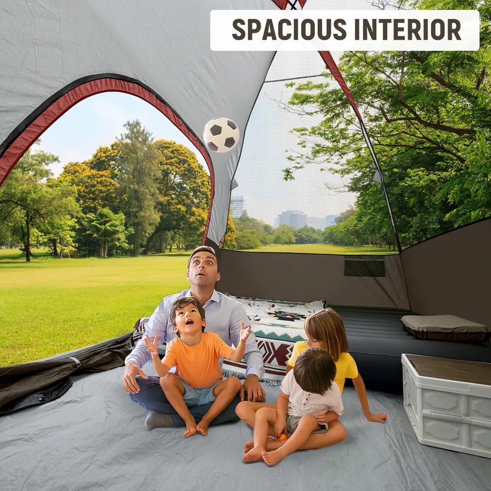 Tents for Camping 4-6 Person Tent Waterproof Windproof Double Layer Family Camping Tent, Easy Setup Dome Tent with Large Mesh W