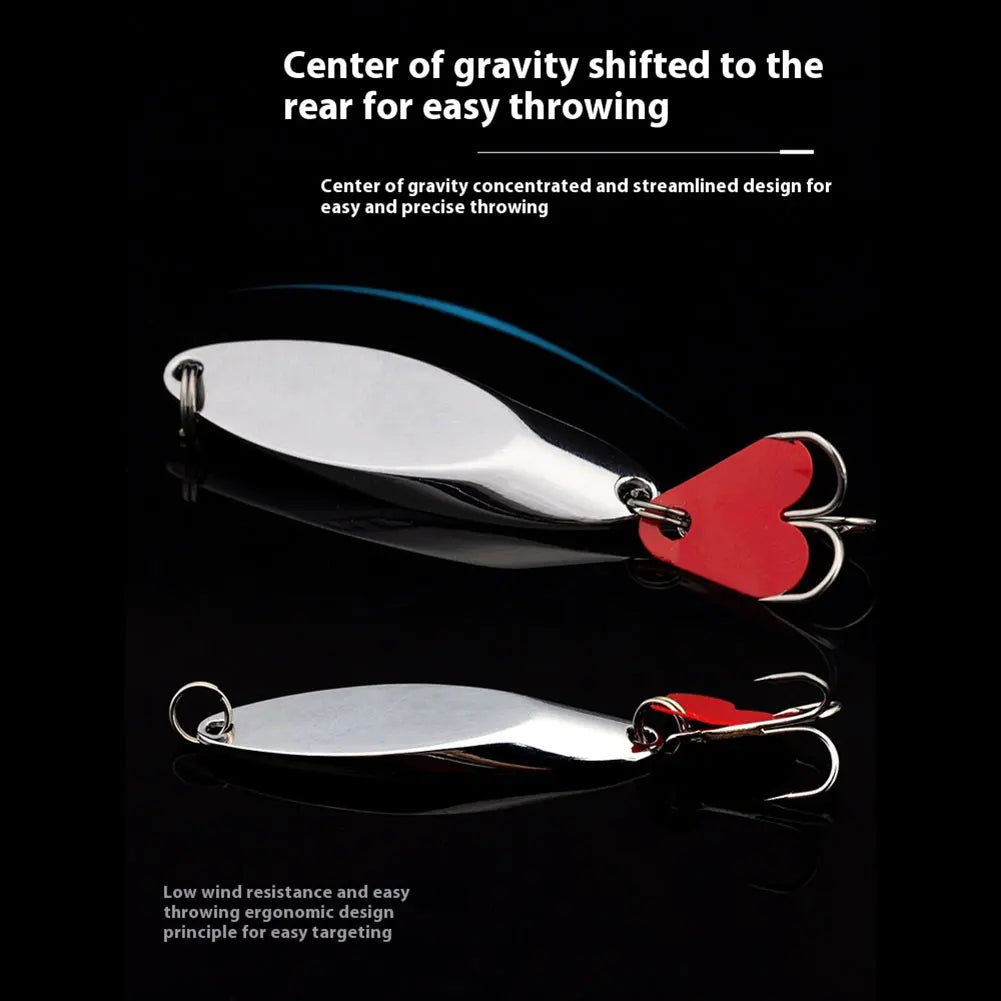 5pcs Metal Jig Spoon Spinner Fishing Lure with Fishing Tackle Box Kit Wobbler Bait Set for Bass Pike