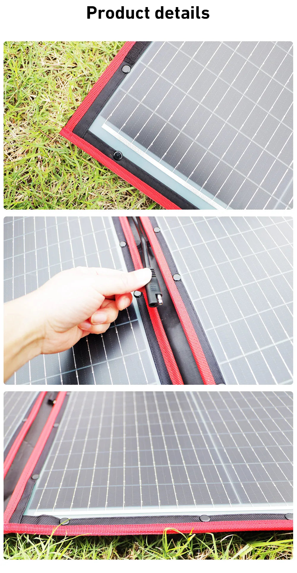 Dokio 100/160/200/300W Portable Flexible Foldable 18V Solar Panel with 12V Controller Kit for Camping Battery Charging