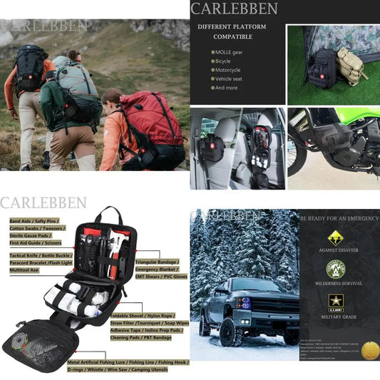 Survival Kit Camping kit First Aid Kit Emergency Bugout Bag Gifts for Men Tactical Gear Accessories Molle Attachments Military