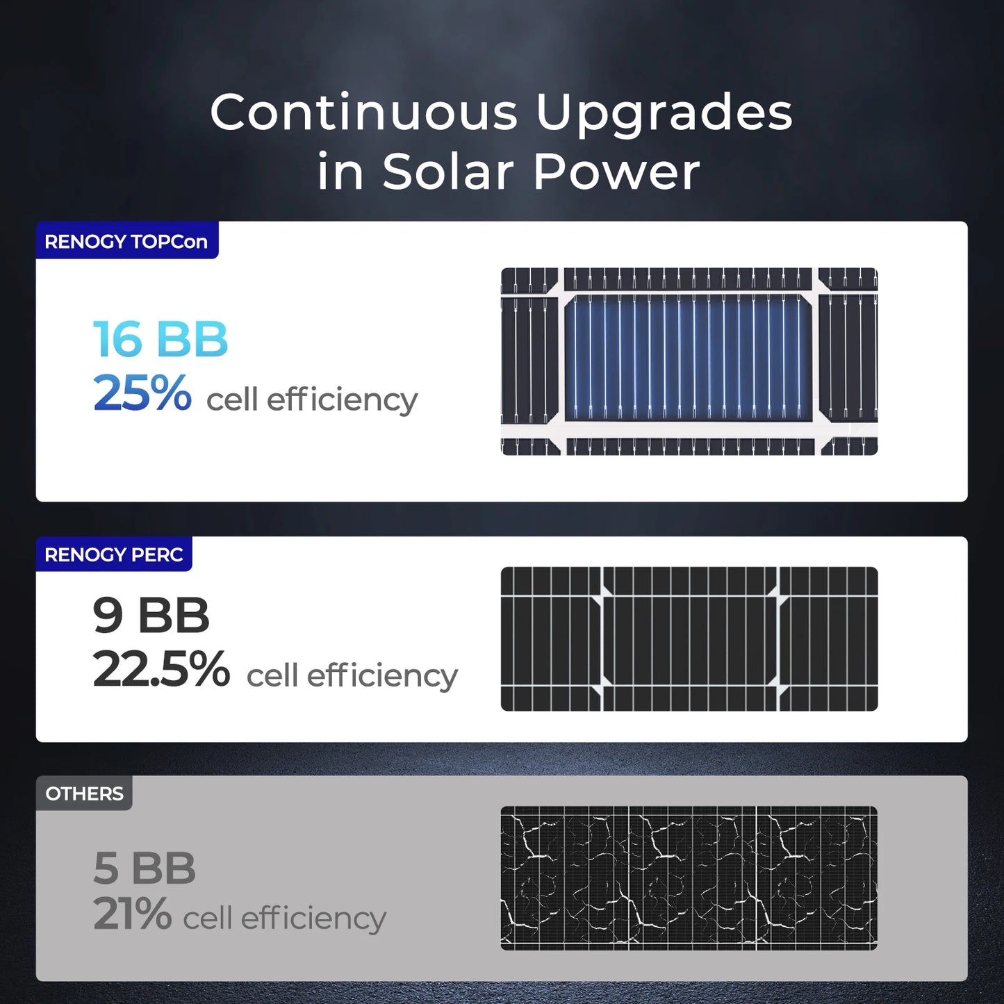 Renogy N-Type 16BB 250W Bifacial Solar Panel, 12V 250 Watt Solar Panel Double-Side 25% High-Efficiency