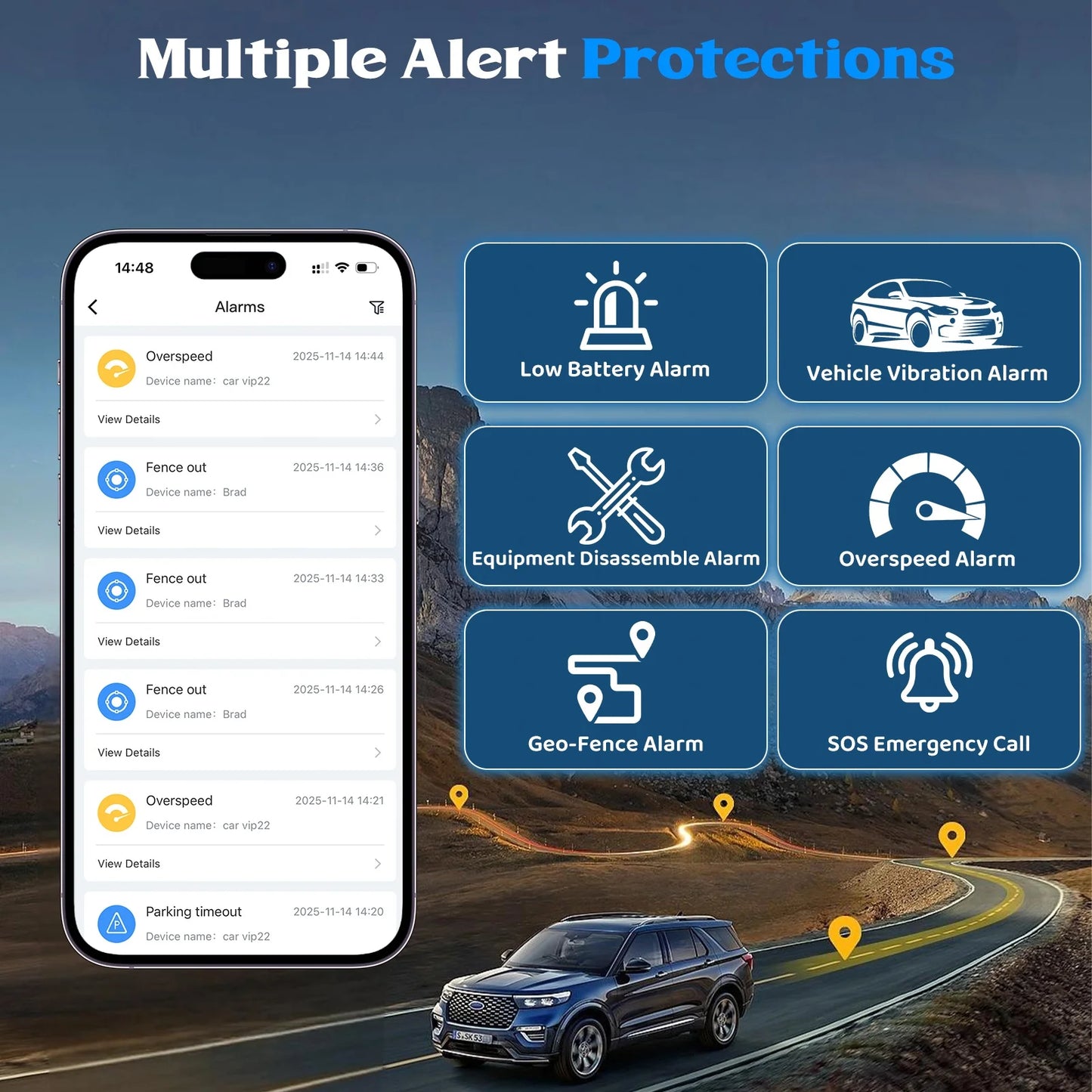 Wanway 4G GPS Tracker LL301 | 7500mAh Battery Magnetic Waterproof Anti-Theft Asset Tracker | WiFi+LBS+GPS Real-Time Location Fin