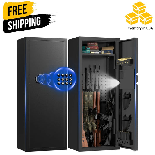 BESAFETY 10-15 Gun Cabinet, Quick Access Long Gun Safe, Rifles & Pistols, Large Unassembled Safe with Digital Board