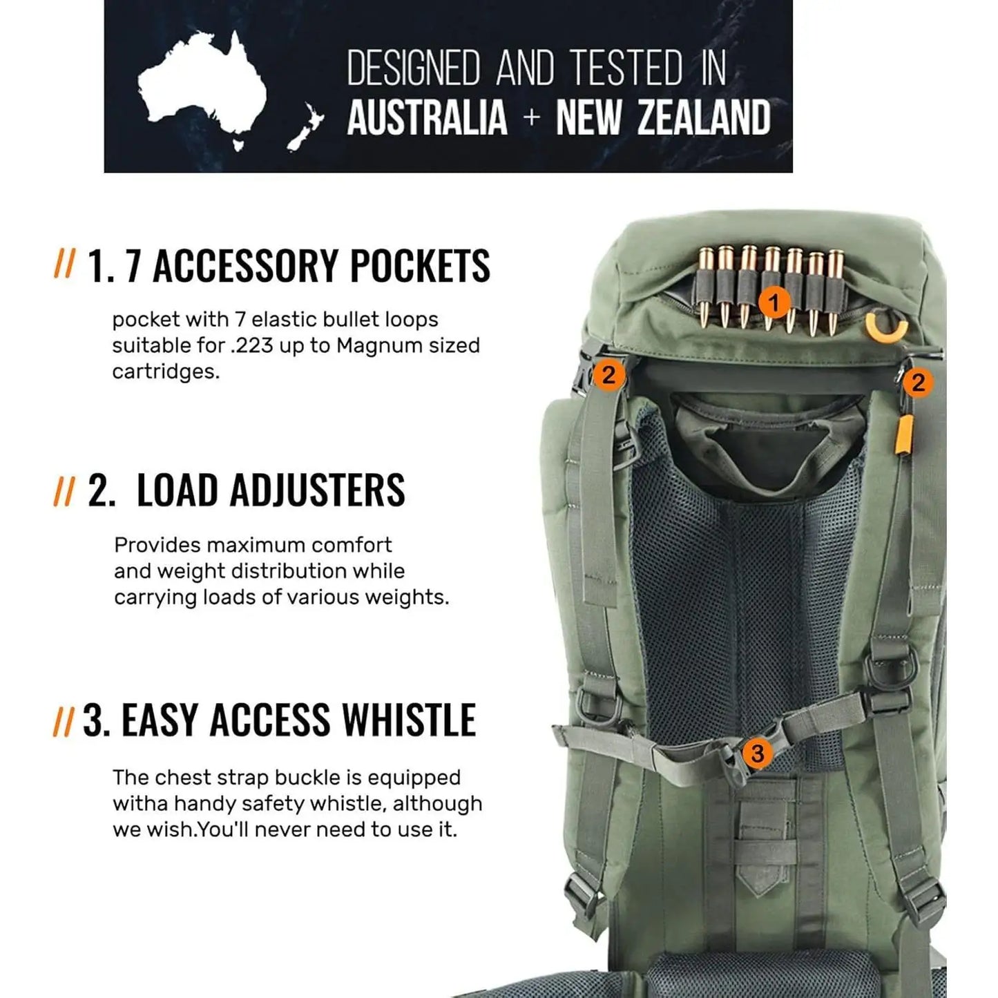 Hunting Backpacks for Men, Meat Hauler Frame Pack with Rifle Holder, 40L/80L Extendable + Capacity for Bow Rifle Gun