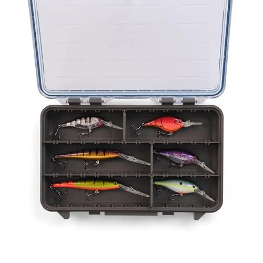 Tackle Box 3600 Waterproof 4-Pack Stow for Fishing Gear Storage in Black with Durable Plastic Construction and C
