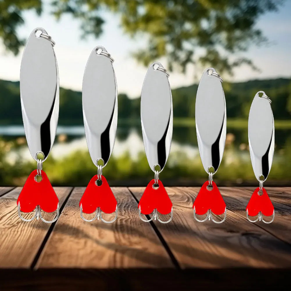 5pcs Metal Jig Spoon Spinner Fishing Lure with Fishing Tackle Box Kit Wobbler Bait Set for Bass Pike