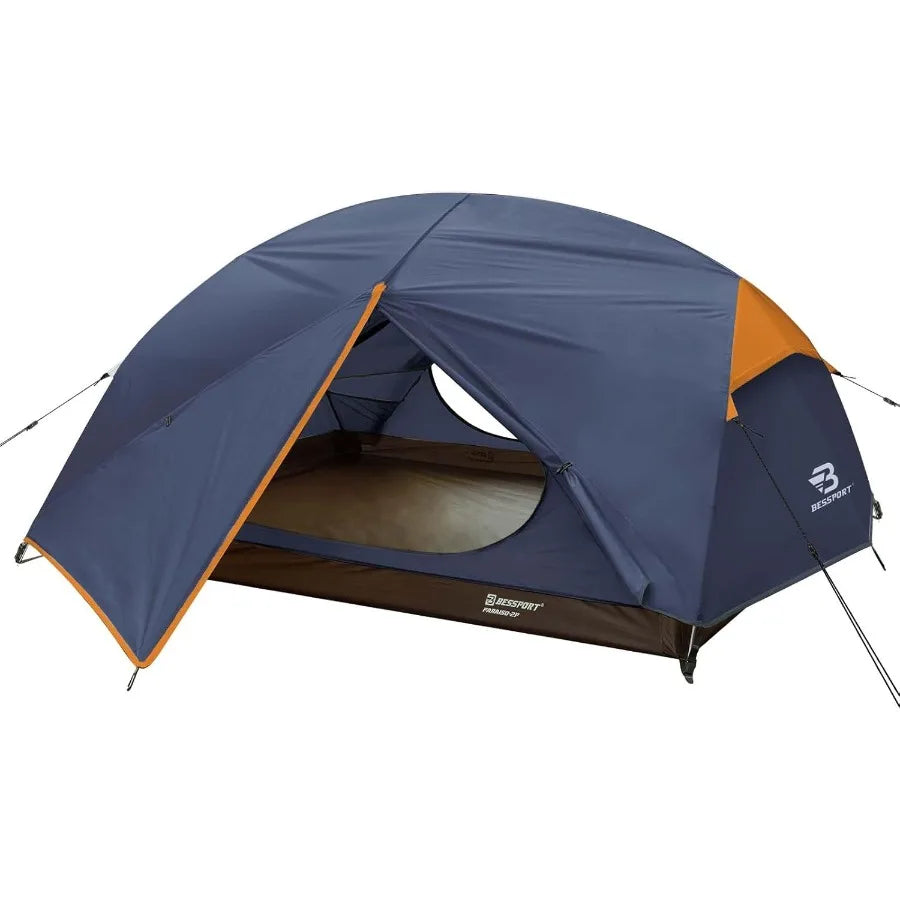 Lightweight Backpacking Tent for 2-3 Persons with Waterproof and Windproof Features Double Layer Design Two Doors for Easy Acce