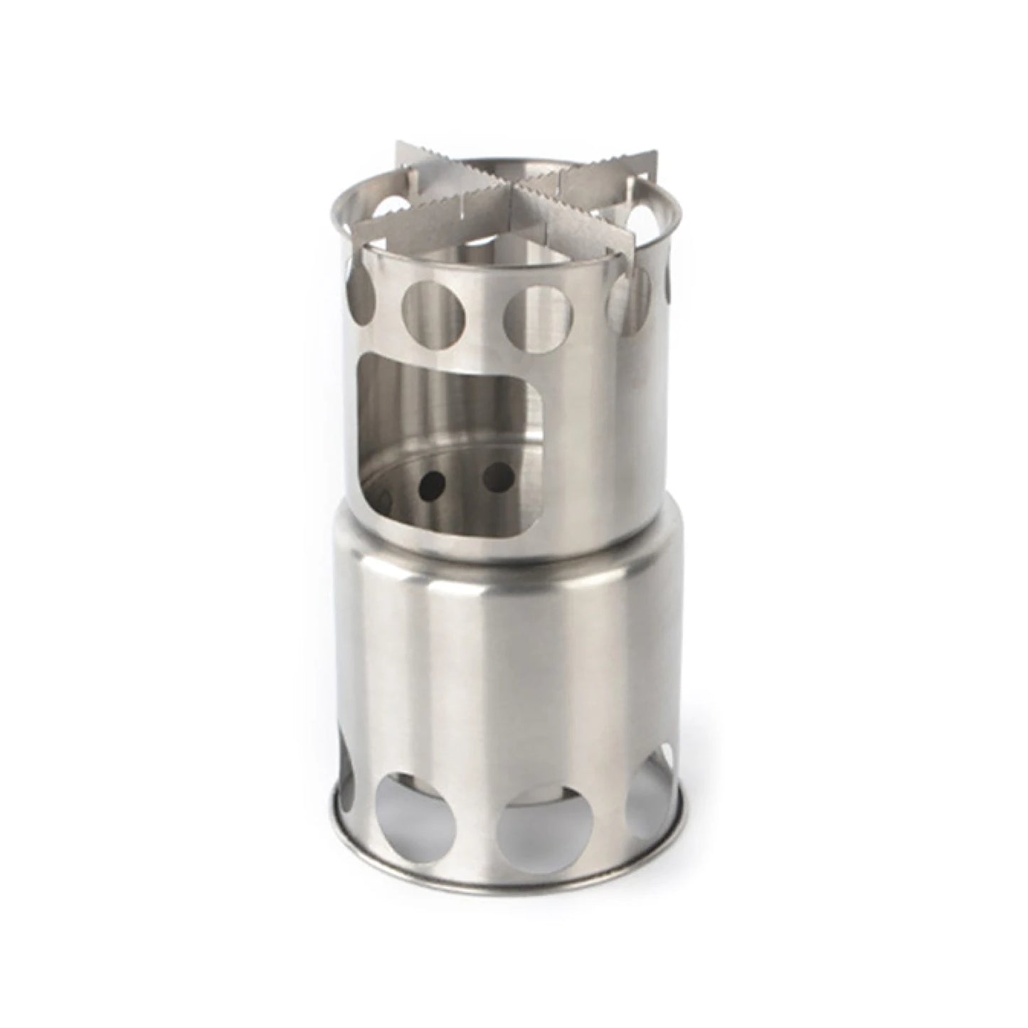Portable Outdoor 304 Stainless Steel Wood-burning Stove Set Camping Folding Windproof Stove Heating Stove Barbecue Set