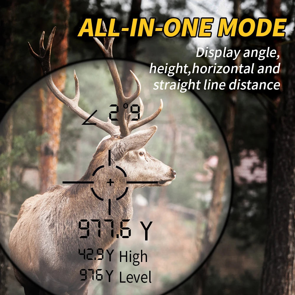 REVASRI 6x 1000M Laser Rangefinder for Hunting,  with Horizontal Vertical distance Speed and Scan Modes,Range Finder Monocular