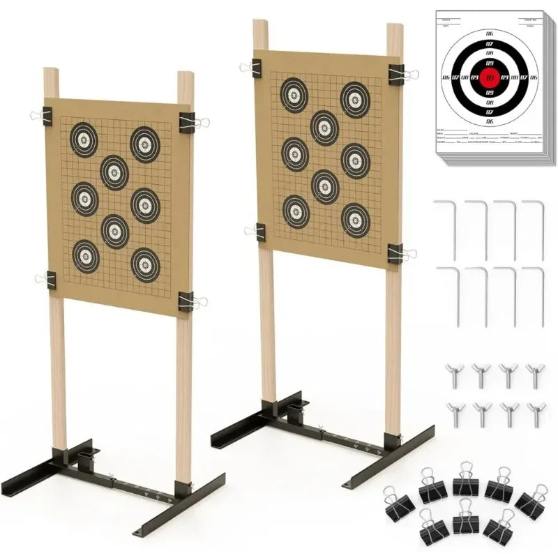 Garden Furniture  2 Pack Shooting Target Stand for Outdoors,Durable Paper Target Holder with Stable Adjustable BaseforPaper
