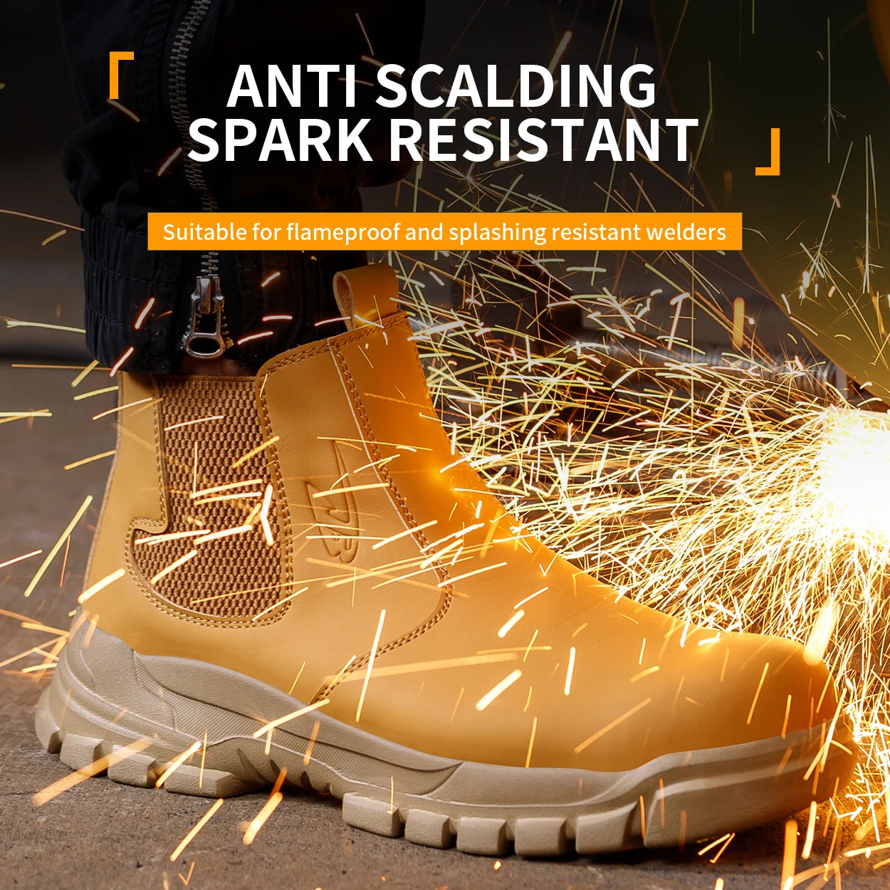 Waterproof Safety Shoes Men's Work Steel Toe Caps Male Indestructible Protective Puncture-Proof Security Footwear Work Boots
