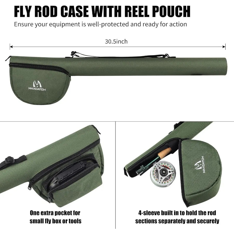Extreme Fly Fishing Combo Kit 3 5 6 8 Weight Starter Fly Rod and Reel Outfit with Protective Travel Case for Outdoor A