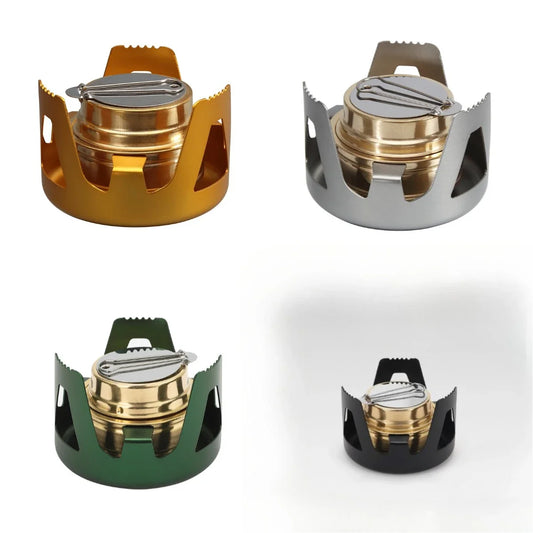 Portable Mini Alcohol Stove Burner Adjustable Firepower GEAR Stove Aluminum Alloy Bracket Ultralight Brass Outdoor Camping Stove