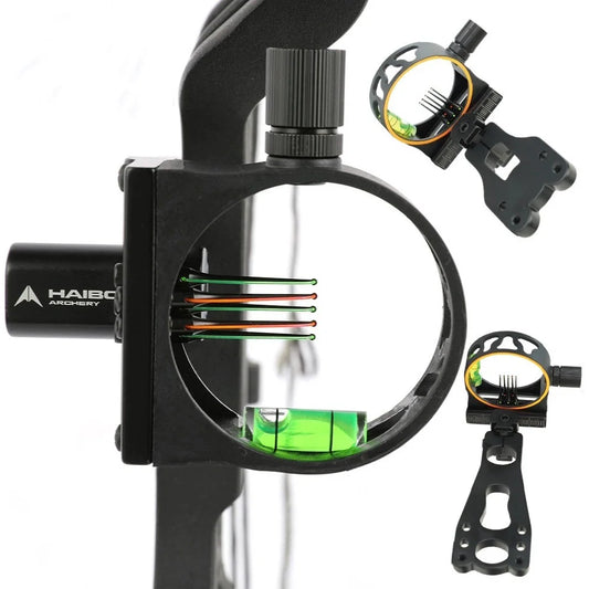1pc Archery Compound Bow 5Pin Sight 0.019inch Optic Fiber Aluminium Bow Sight for Archery Hunting Shooting Targeting Aiming Tool