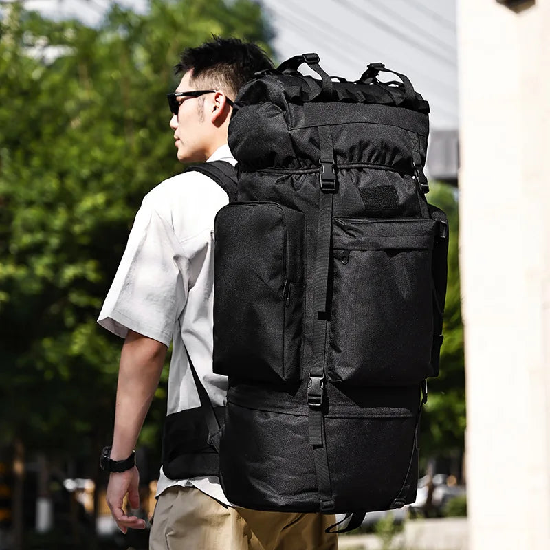 110L Large Capacity Outdoor Hiking Camping Backpack Sports Travel Backpack Frame Hiking Bag