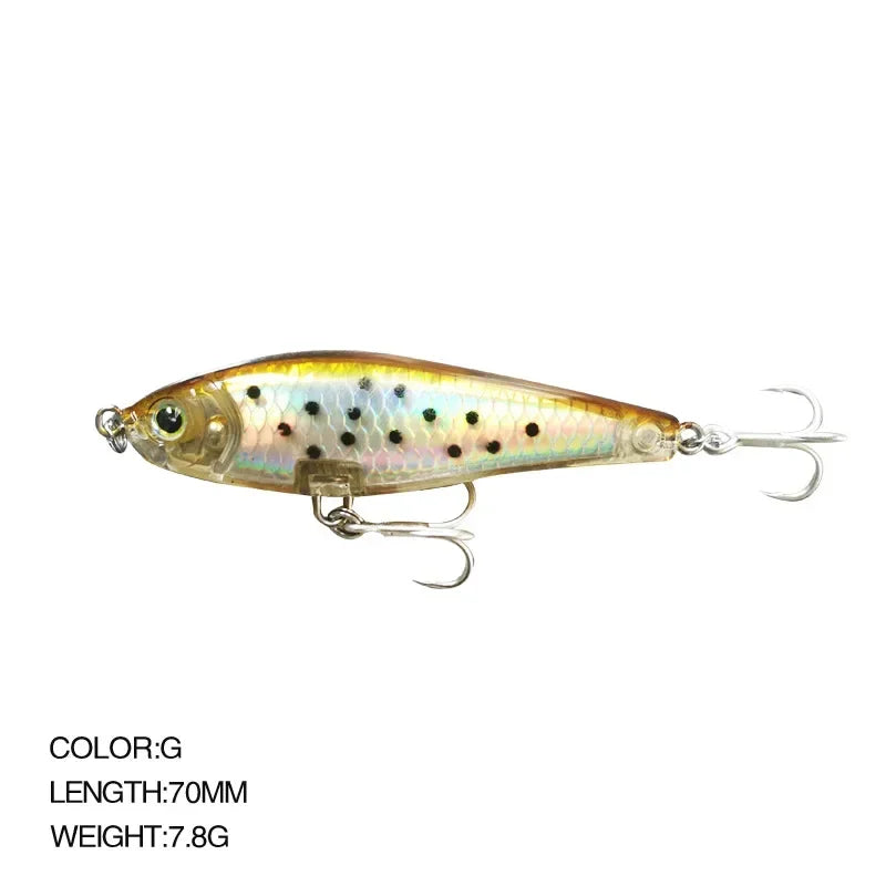 70mm 7.8g 3D Inshore Twitch Bait Lures Saltwater Trout Fishing Freshwater Long-range Bait Pencil Pesca Floating Minnow Wobblers