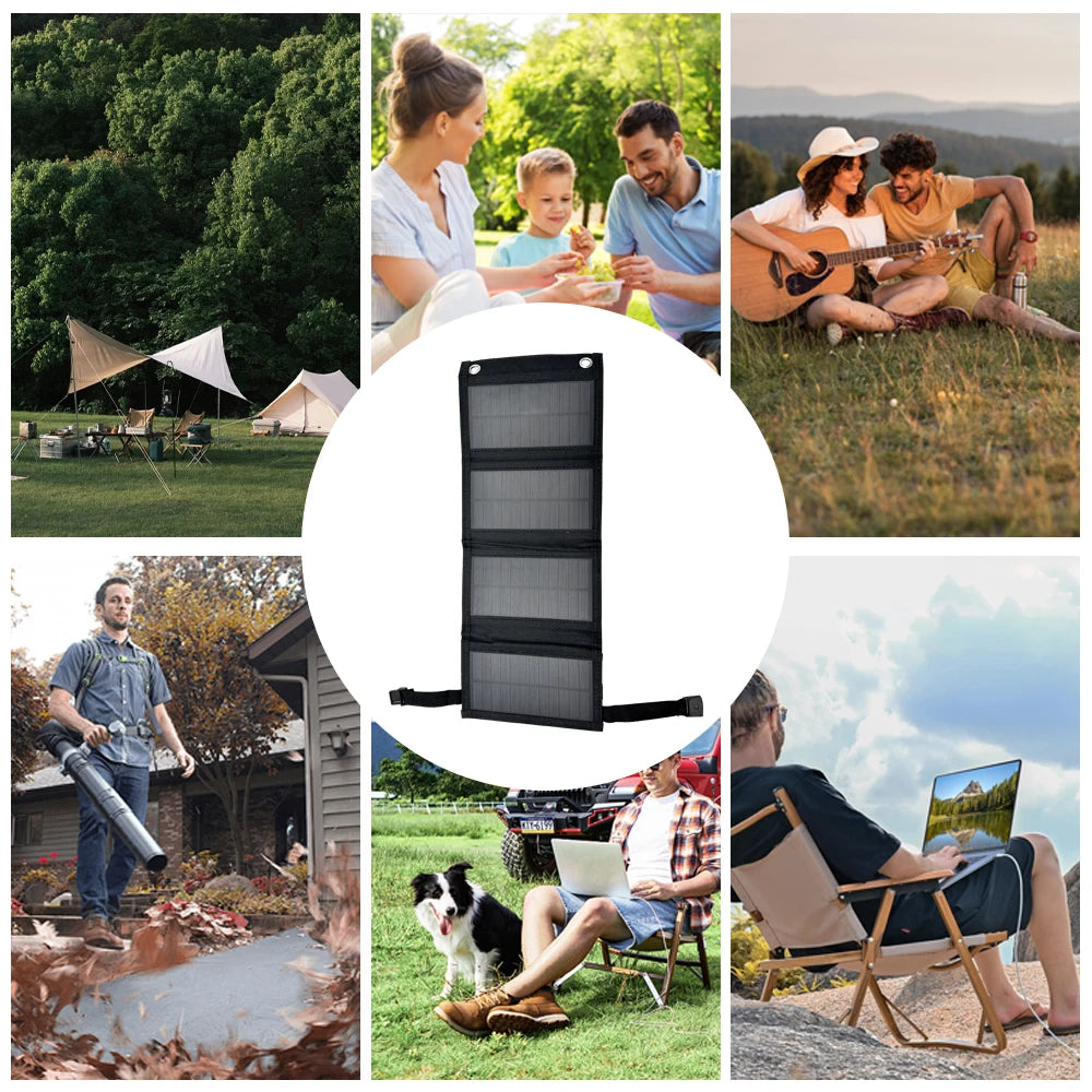 Portable Polysilicon Solar Panel Charger USB 40W 5V DC Foldable Solar Panel For Phone Charge Power Bank For Hiking Camping