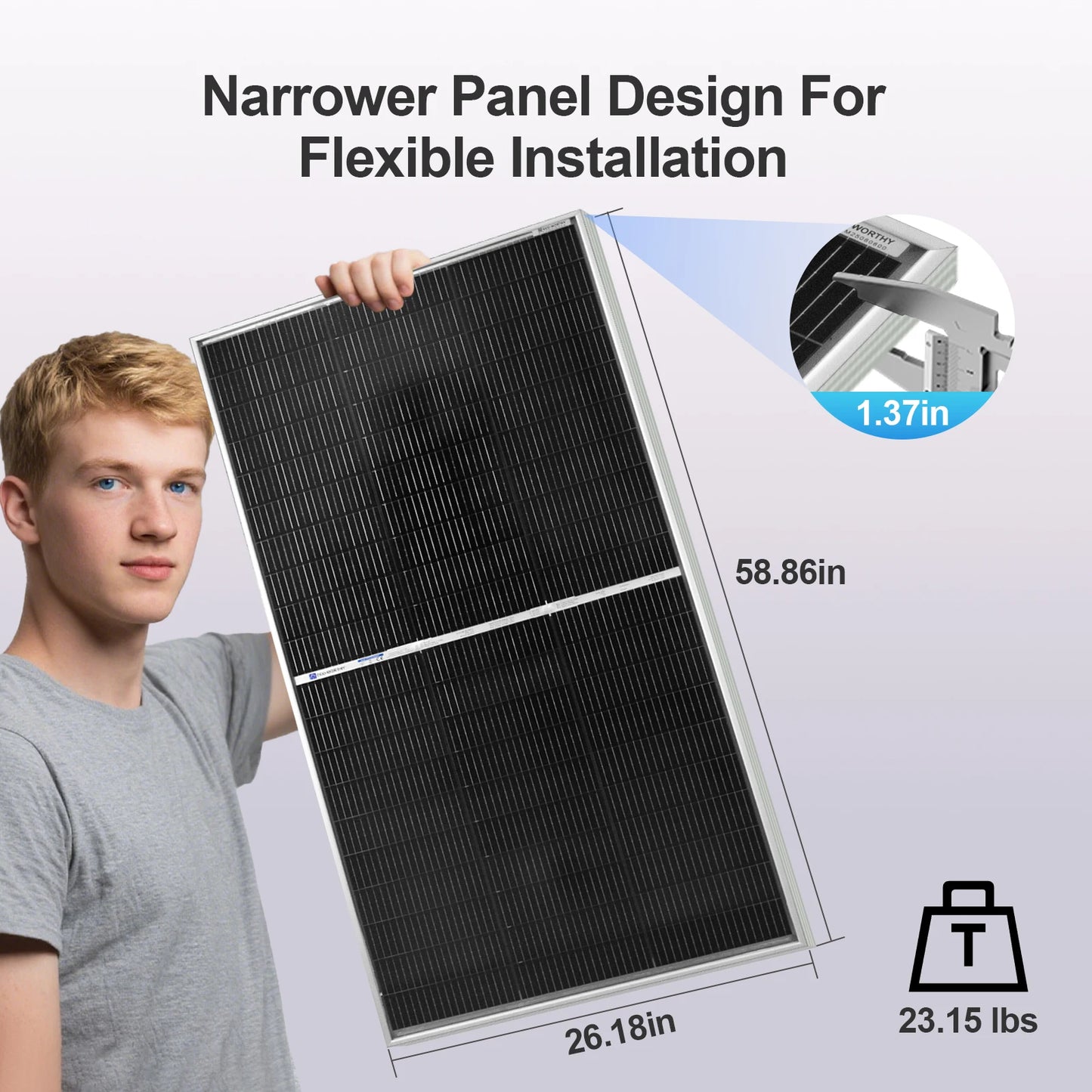 ECO-WORTHY 780W 4PCS 195W 3.12KWH Solar Panels with Upgrade Ground Mount for Shed, Home, Farm & Garden, Mounting Bracket