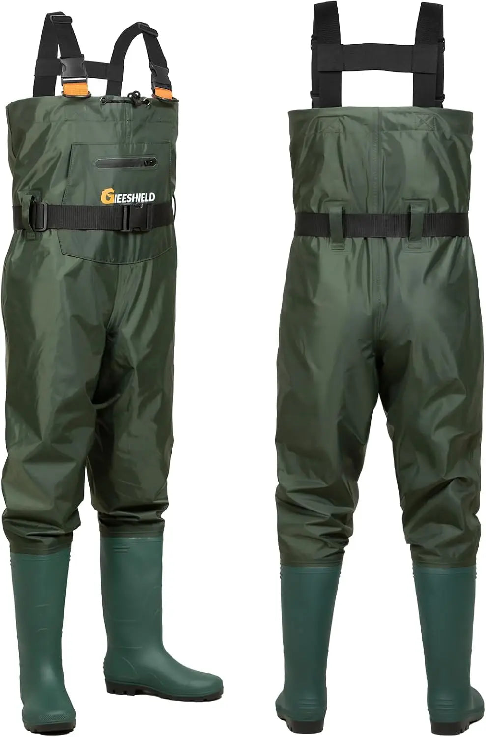 Chest Waders with Boots – Waterproof Lightweight 2-Ply Nylon/PVC for Men & Women Fishing & Hunting