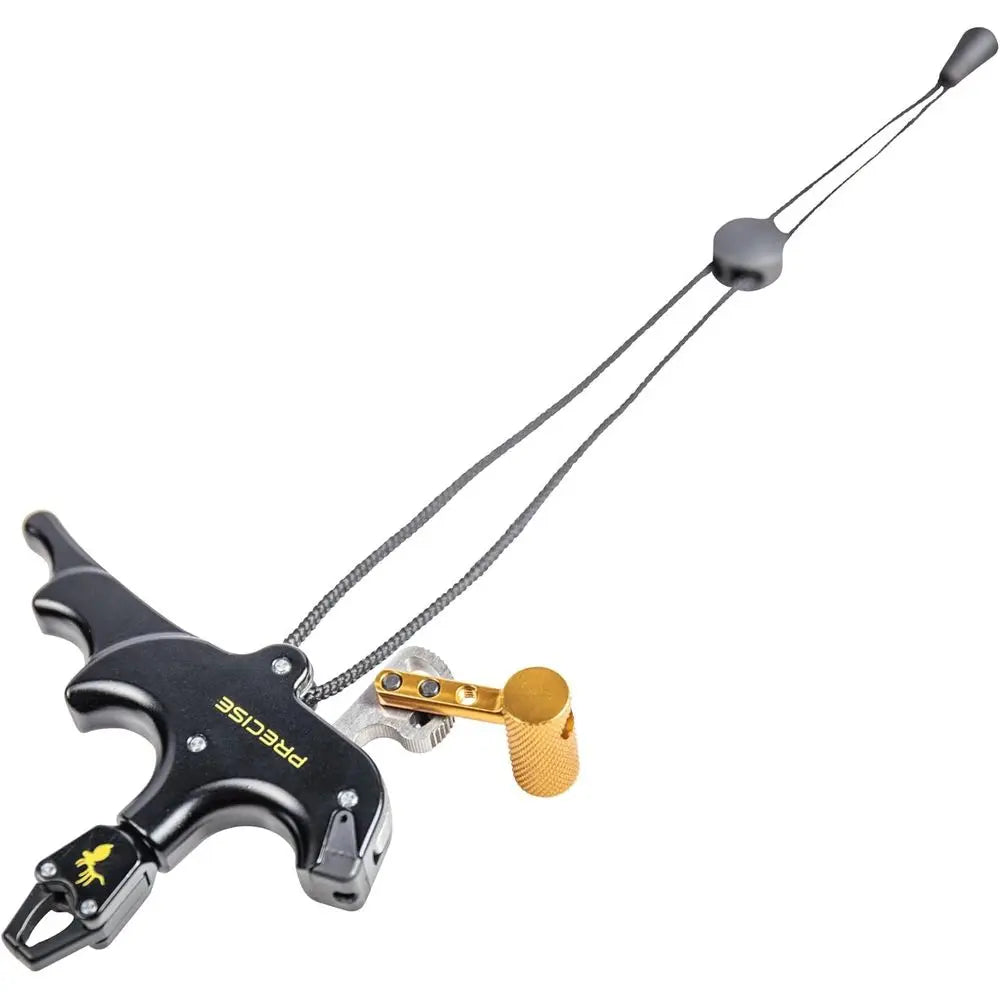 Precise Bow Archery Release - 4-Finger Design for Full Drawing Power, Torque-Free 360° Rotation, Smooth Release, Adjustable Thum