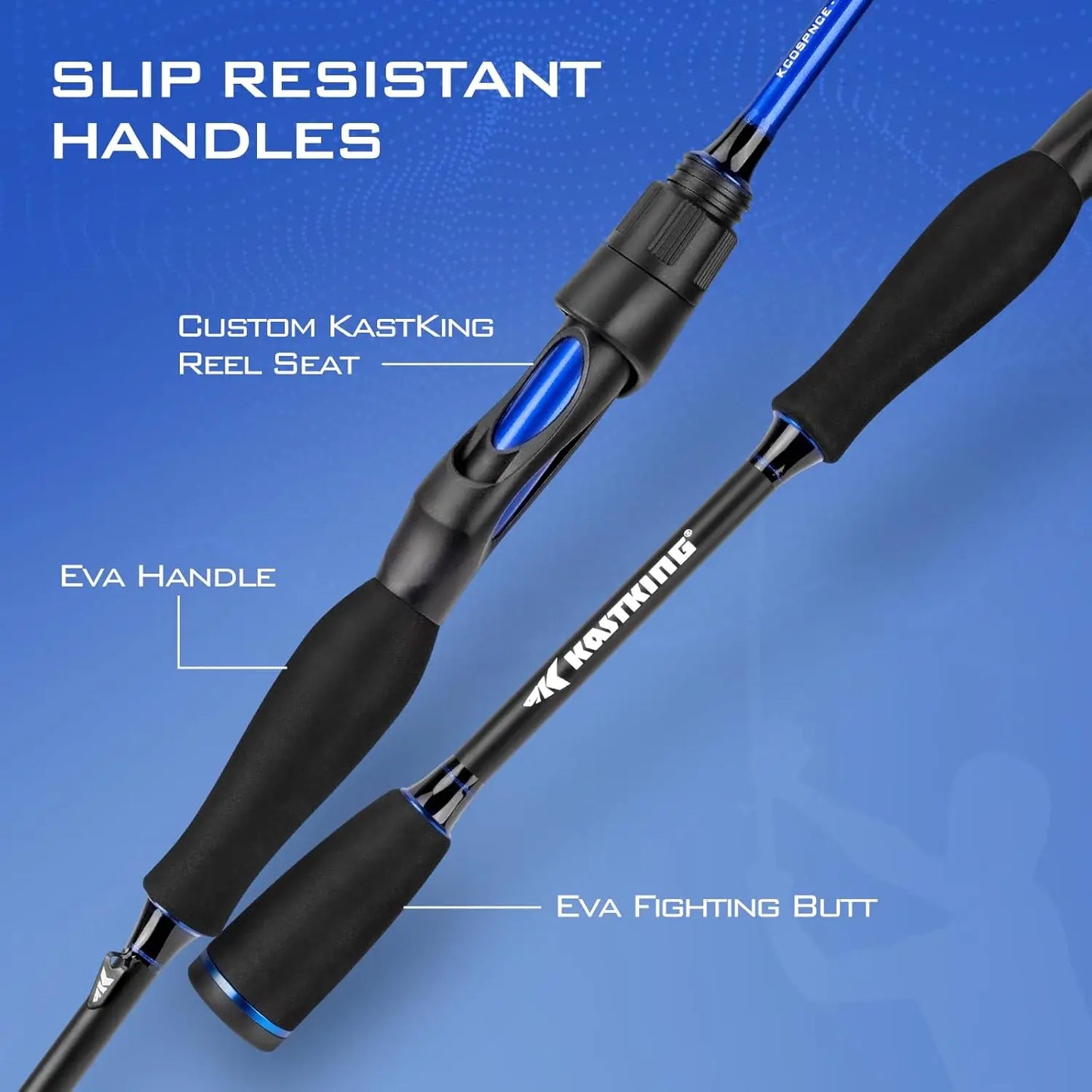 Lightweight IM6 Graphite Fishing Rod and Reel Combo with Stainless Steel Guides, EVA Handles for Bass to Salmon