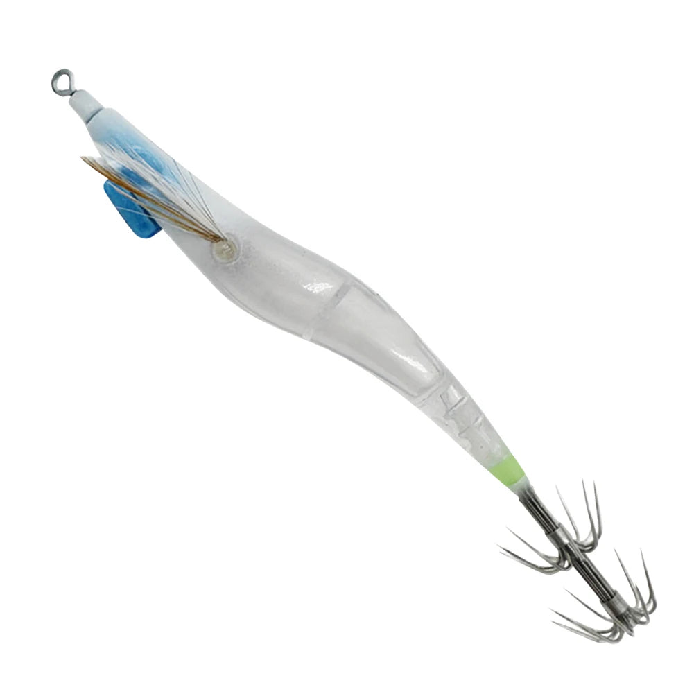 Luminous Lure Hard Shrimp Bait Simulation with Squid Jig Hook UV Wood Egi Shrimp Fishing Lure Octopus Cuttlefish Fishing Bait