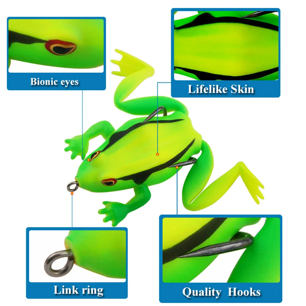Frog Lure Fishing Bait 6.5cm 19g Floating Soft Frog Fishing Lure Topwater Wobbler Soft Bait for Bass Catfish Fishing Tools