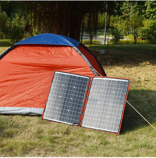 Dokio 100W Flexible Foldable 18V Solar Panel with 12V Controller Kit Portable Solar Panel for Camping/Travel/RV