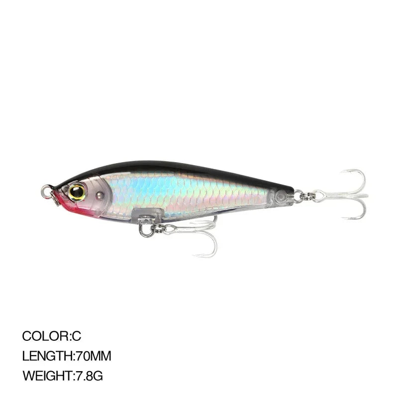 70mm 7.8g 3D Inshore Twitch Bait Lures Saltwater Trout Fishing Freshwater Long-range Bait Pencil Pesca Floating Minnow Wobblers