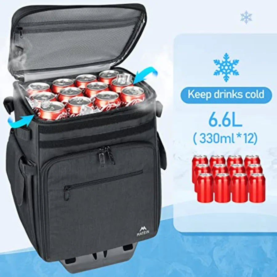 Rolling Tackle Box with Cooler Large Fishing Bag with Wheels Ideal for Outdoor Adventures and Day Trips Insulated Cooler Compar