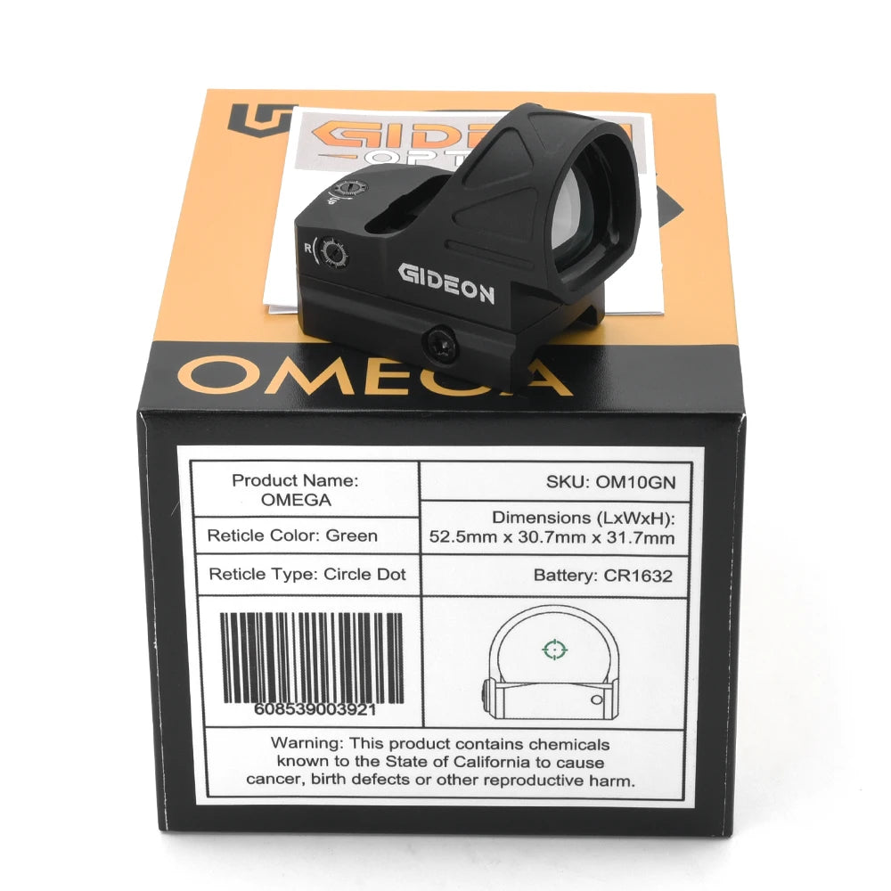 Original Gideon Optics OMEGA 3 MOA Red Dot Sight Shake Awake Parallax Free For Glock Pistol Shotgun Weapons