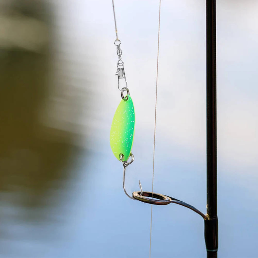 12Pcs Spinner Spoon Fake Trout Bait with Single Hook Sequins Hard Bait Colored Spinner Fishing Lure for Freshwater Saltwater