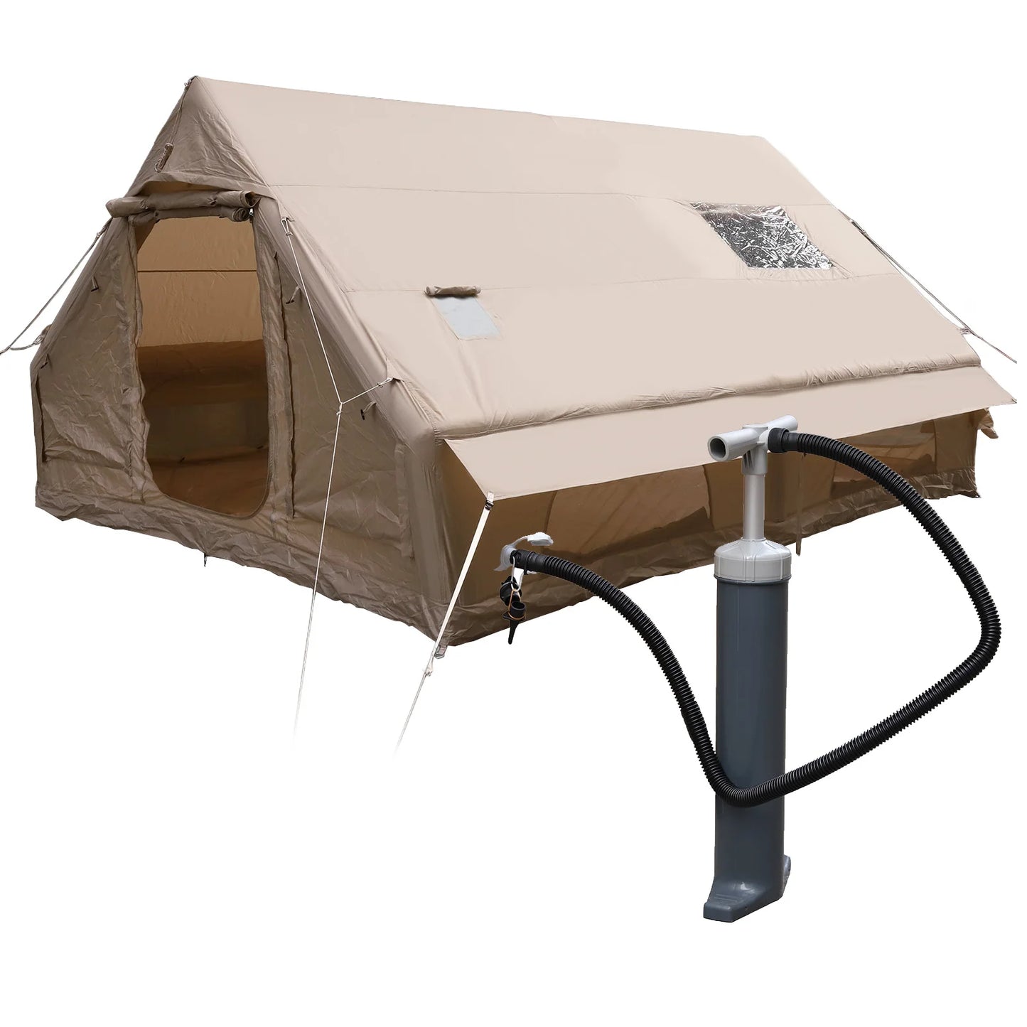 4 Season Big House with Mesh Windows & Pump Moisture Proof Pad Tents 130 Square Feets with Stove Jack for Outdoor Hiking Camping
