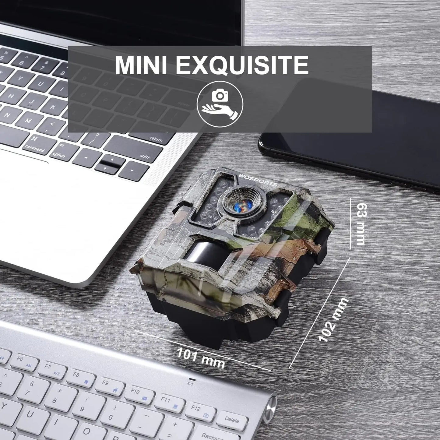Mini Trail Camera, 24MP 1080P HD Game Camera with IR Night Vision, Waterproof Outdoor Wildlife Monitoring