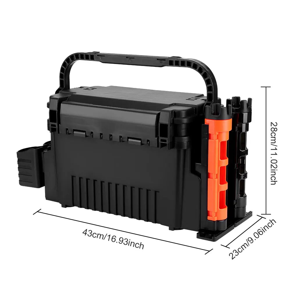 2 Tier Fishing Tackle Box Fishing Gear Box 11 L Fishing Gear Carry On Case Adjustable Fishing Organizer Case Fishing Accessories