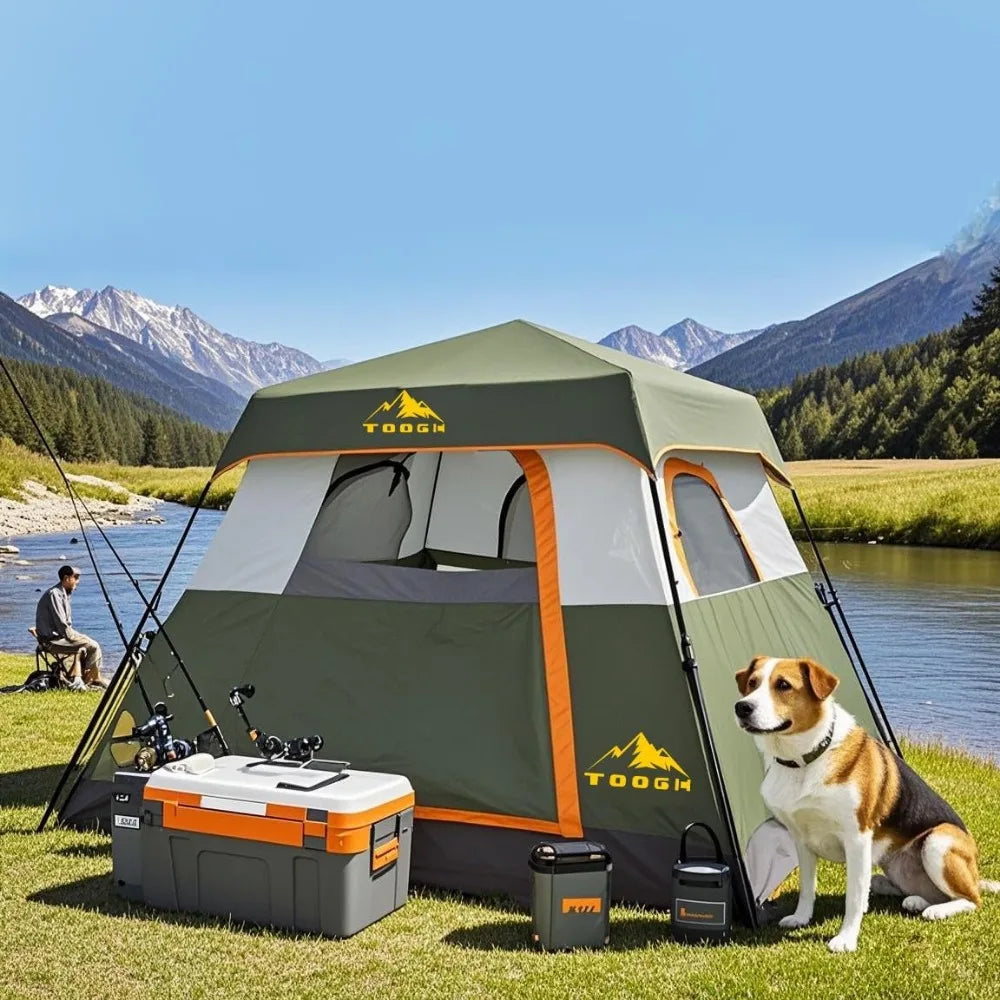3/4 Person/6 Person Camping Tent Fast Cabin Tent with Instant Setup Tent, Weatherproof Tent Easy Quick Set Up & Pop Up in 60 Sec