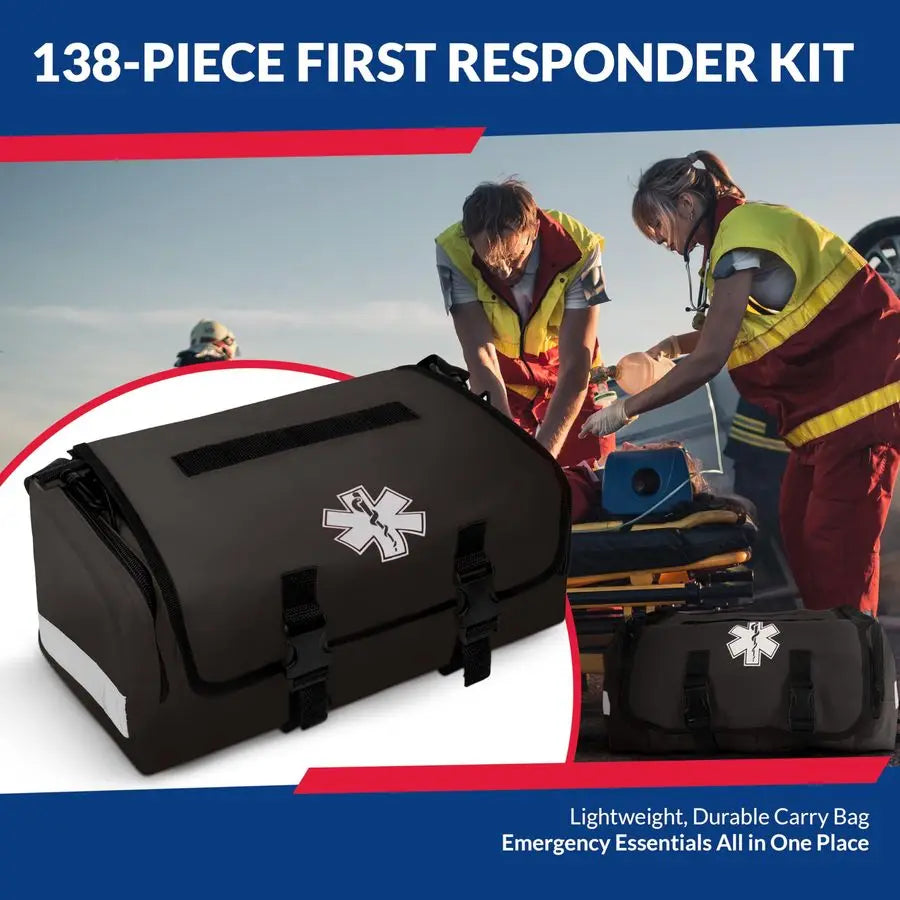 Responder Trauma First Aid Kit Bag Fully Stocked Emergency Medical Kit for Workplace, Vehicle amp Home OSHA amp ANSI Compliant P