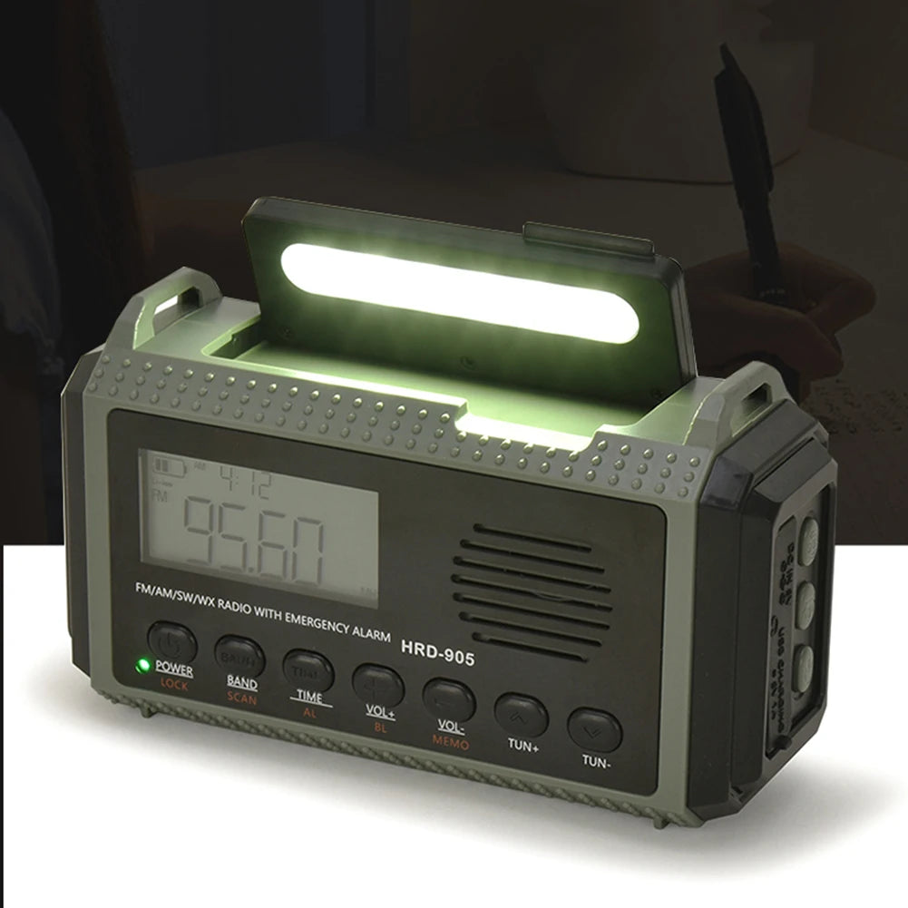 Solar Hand Crank Weather Radio 10000MAh Portable Emergency Radio Torch Reading Lamp AM FM SW NOAA SOS Alarm Radios Power Bank