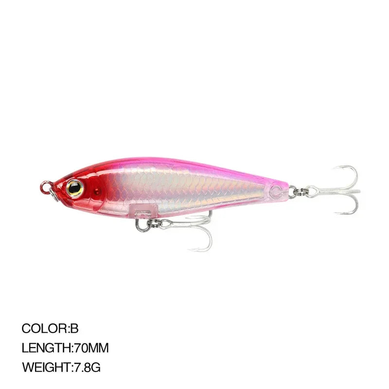 70mm 7.8g 3D Inshore Twitch Bait Lures Saltwater Trout Fishing Freshwater Long-range Bait Pencil Pesca Floating Minnow Wobblers