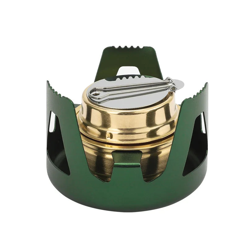 Portable Mini Alcohol Stove Burner Adjustable Firepower GEAR Stove Aluminum Alloy Bracket Ultralight Brass Outdoor Camping Stove