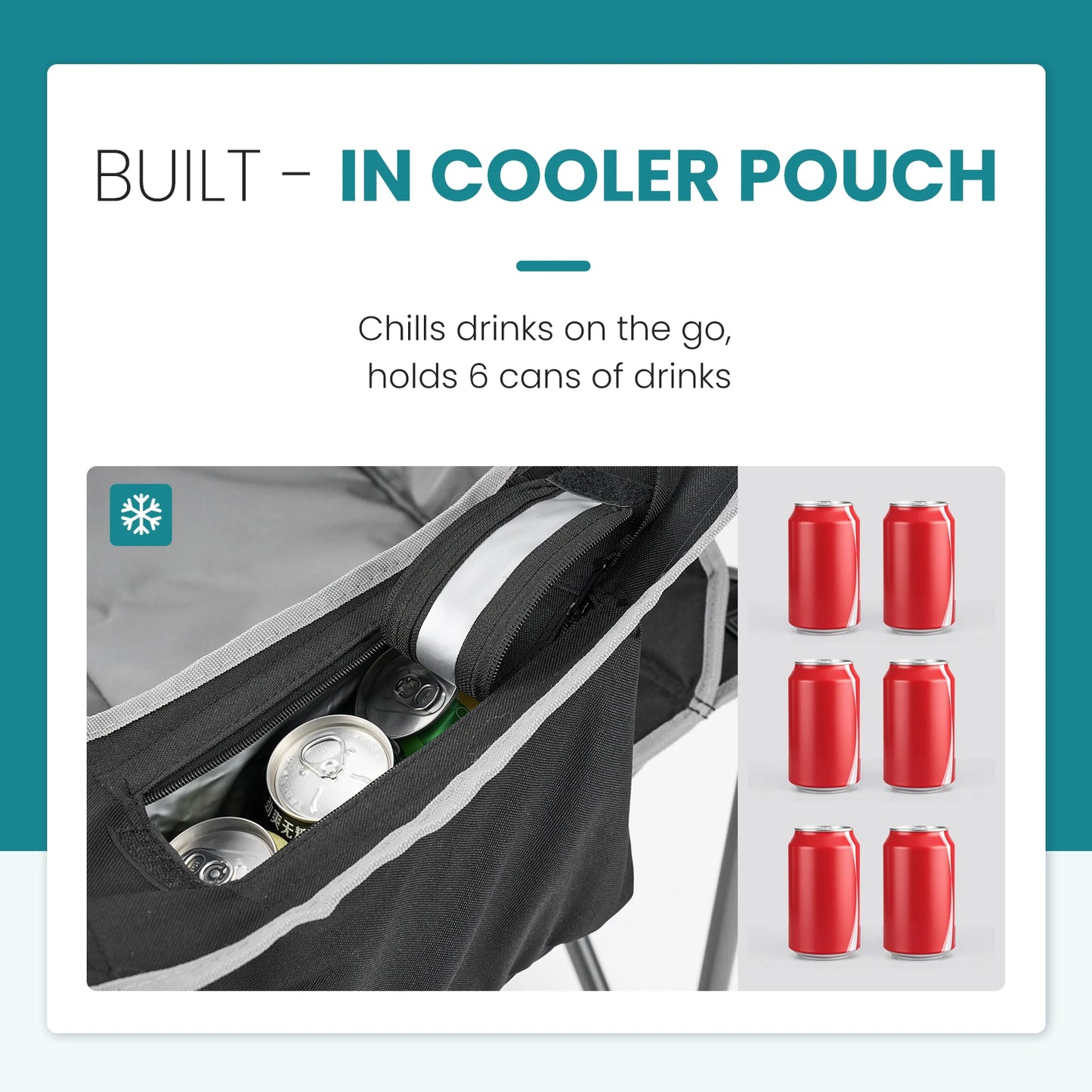 JHK Heavy Duty Camping Chair 450lbs Capacity Portable Folding Chair with Cup Holder Sturdy Steel Frame Outdoor Chair for Camping