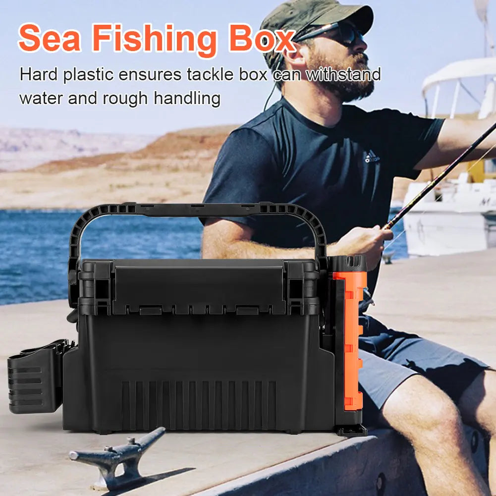 2 Tier Fishing Tackle Box Fishing Gear Box 11 L Fishing Gear Carry On Case Adjustable Fishing Organizer Case Fishing Accessories