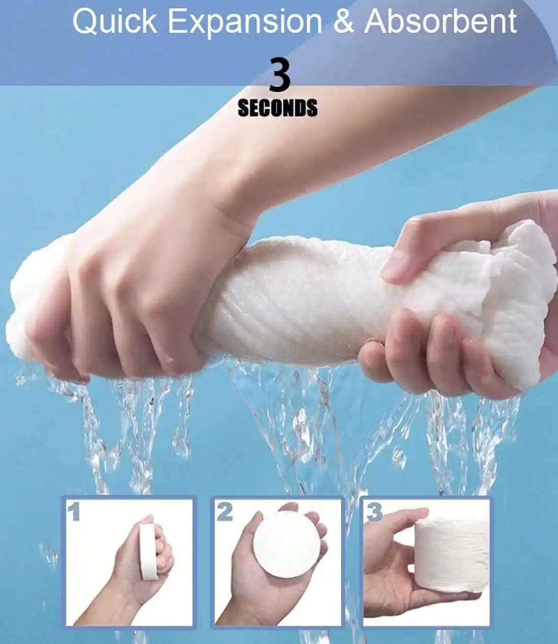 Compressed Cotton Bath Towels 39x28in, Disposable, Reusable, Thick for Camping, Hiking, Beach, Travel