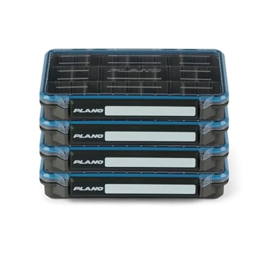 Tackle Box 3600 Waterproof 4-Pack Stow for Fishing Gear Storage in Black with Durable Plastic Construction and C