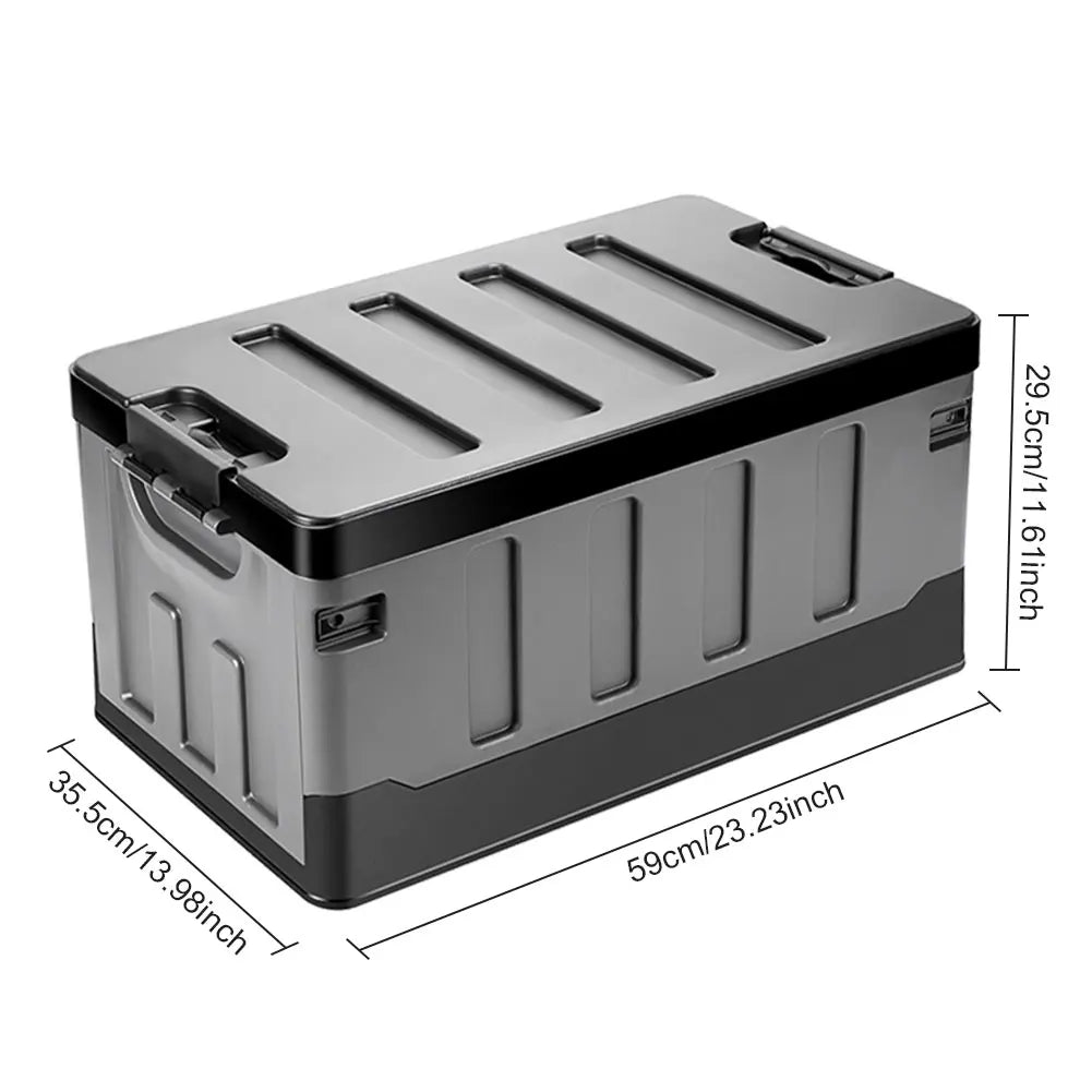 60L Car Trunk Storage Box Large Capacity Outdoor Camping Storage Box Car Trunk Sorting Box for SUV Cars Stowing Tidying