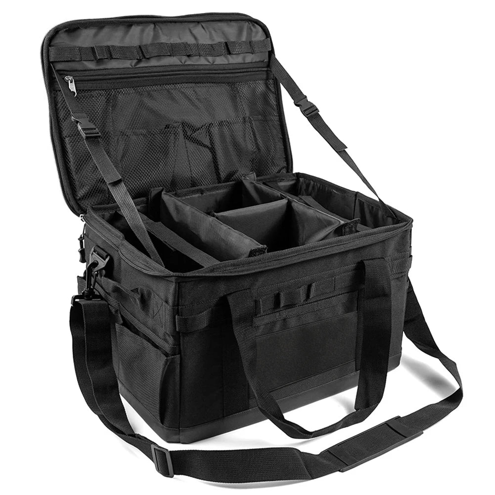 30L Camping Cooking Utensil Organizer Large Capacity Car Trunk Storage Bag Detachable Multifunctional Camping Stove Storage Case