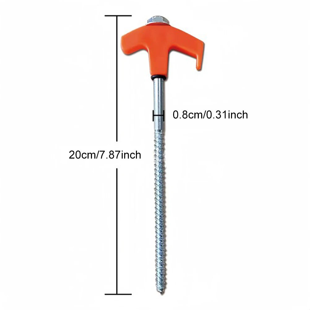 8Pcs Heavy Duty Spiral Screw with Hex Socket Stakes Tent Pile Ground Nail Anchors Fixed Pin Pegs For Outdoor Camping Tools