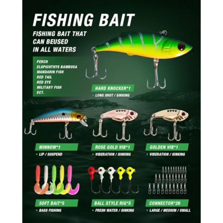 Fishing Rod and Reel Combo Graphite Telescoping Fishing Pole Portable Travel Kit with Carrier Bag for Freshwater Saltwater