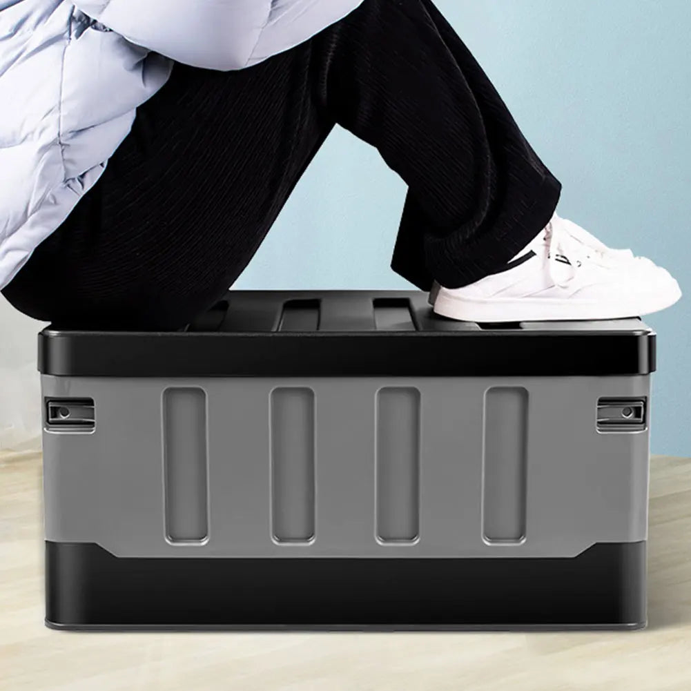 60L Car Trunk Storage Box Large Capacity Outdoor Camping Storage Box Car Trunk Sorting Box for SUV Cars Stowing Tidying