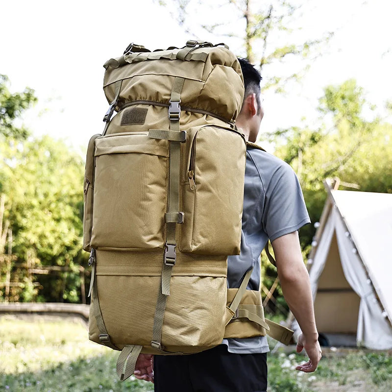 110L Large Capacity Outdoor Hiking Camping Backpack Sports Travel Backpack Frame Hiking Bag
